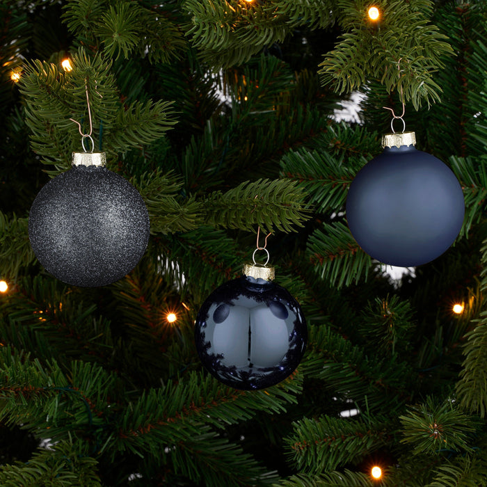 House of Seasons Kerstballen Set - 42 Stuks - Ø7 cm - Glas - Blauw