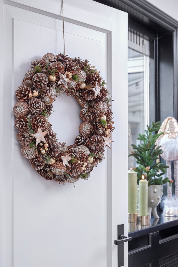 House of Seasons Kerstkrans - Ø50 cm - Bruin