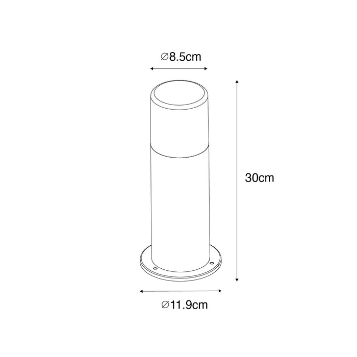 QAZQA Staande buitenlamp zwart met smoke kap 30 cm IP44 - Odense