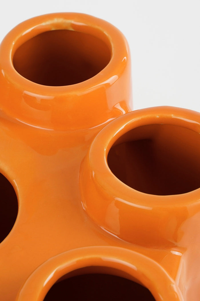 Mica Decorations Minda Tulpenvaas - H33,5 x Ø28 cm - Keramiek - Oranje