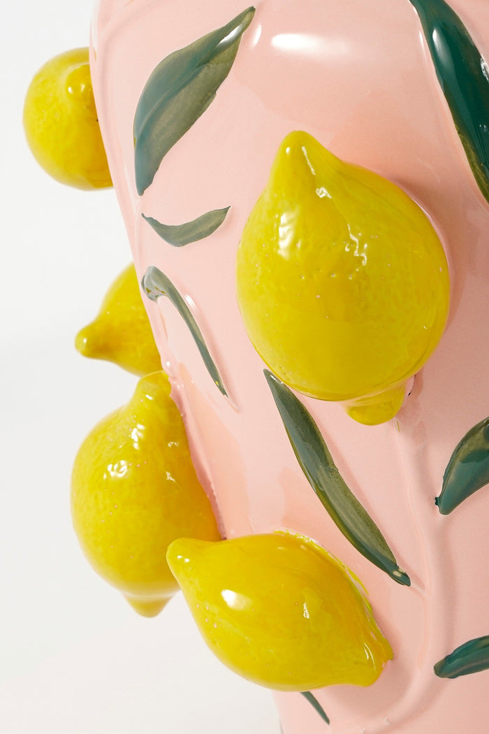 Mica Decorations Melika Vaas - H37,5 x Ø35 cm - Keramiek - Lichtroze