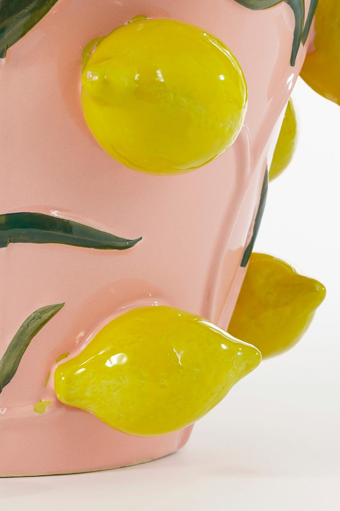 Mica Decorations Melika Vaas - H37,5 x Ø35 cm - Keramiek - Lichtroze