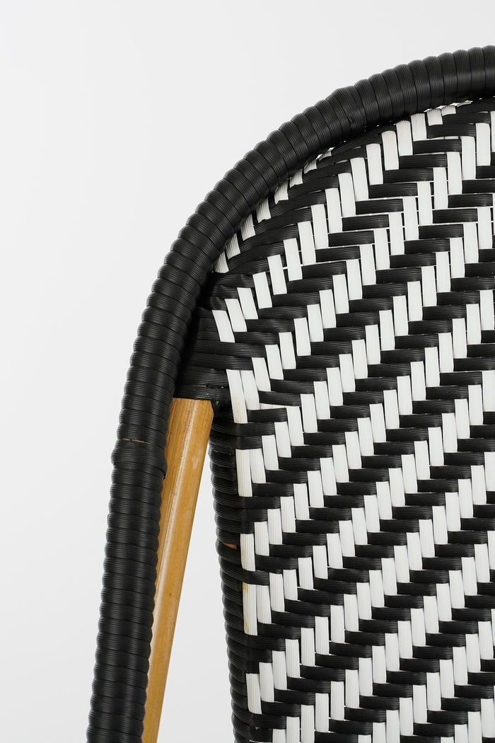 Mica Decorations Mandox Bank - L98 x B60 x H93 cm - Rotan - Zwart, Wit