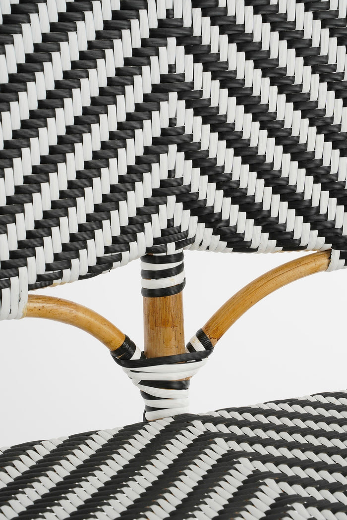 Mica Decorations Mandox Bank - L98 x B60 x H93 cm - Rotan - Zwart, Wit