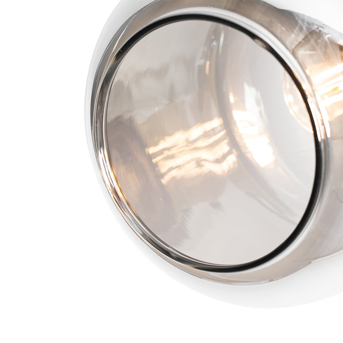 QAZQA Plafondspot zwart met goud met smoke glas 4-lichts - Zuzanna