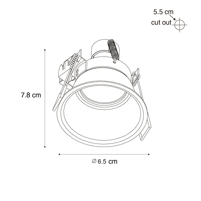 QAZQA Moderne inbouwspot zwart 35 mm IP44 - Dept
