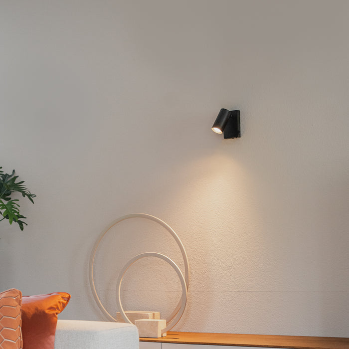 QAZQA Moderne wandlamp zwart verstelbaar met schakelaar - Jeana Luxe