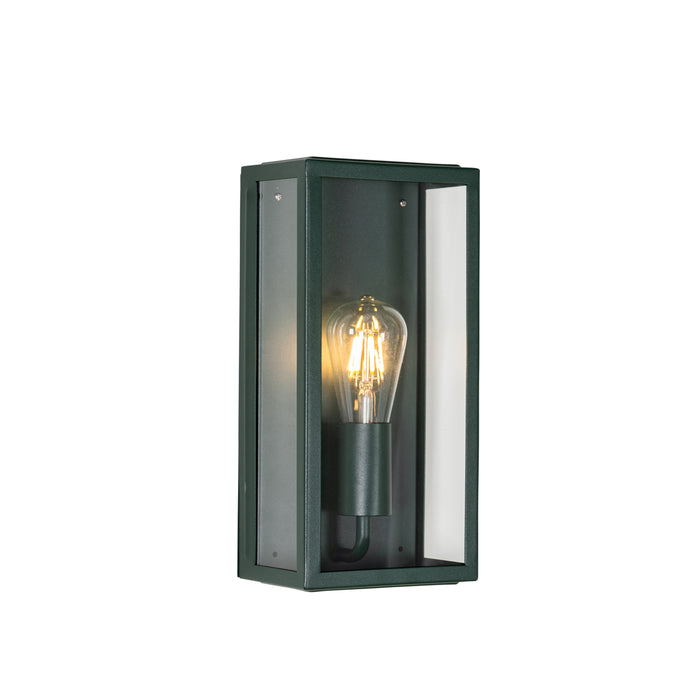 QAZQA Industriële buiten wandlamp donker groen met glas IP44 -