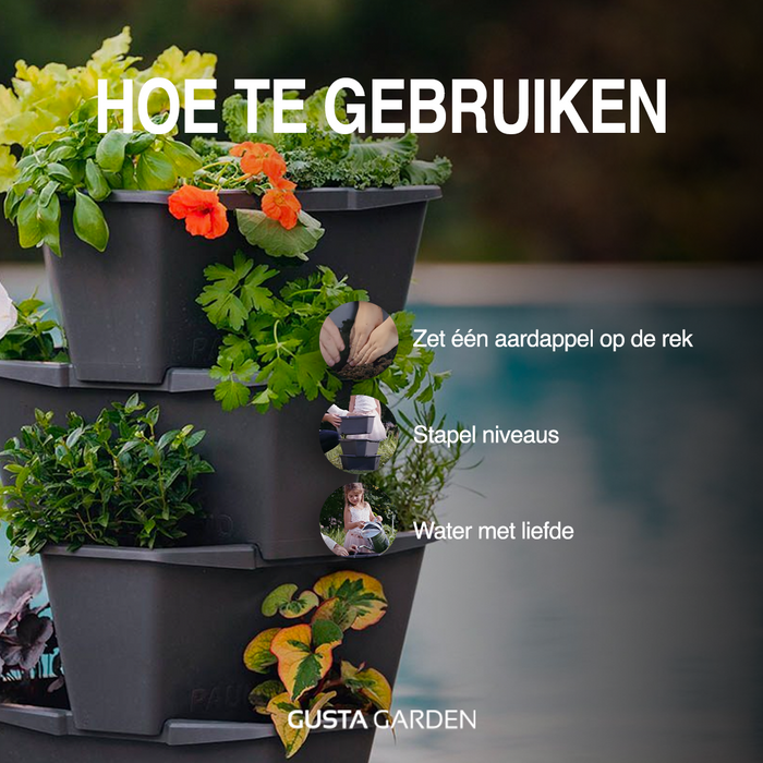 Gusta Garden - Paul Potato - Stapelbare Aardappeltoren - 4 Niveaus