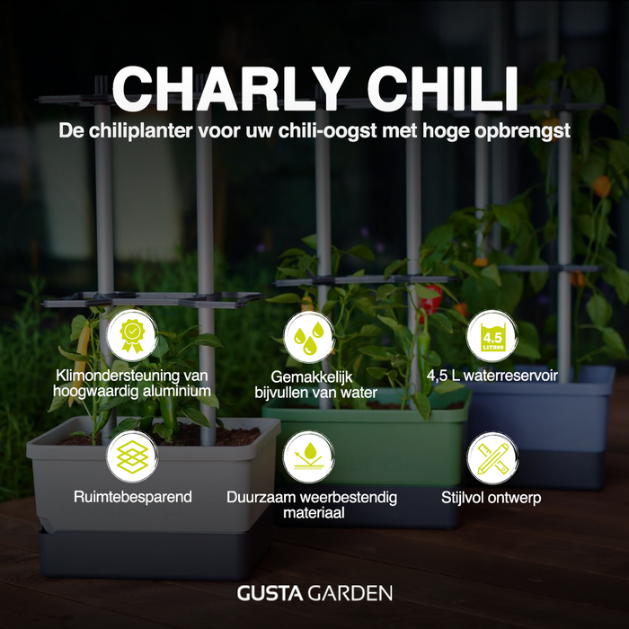 Gusta Garden - Charly Chili - Chiliplanter met watertank