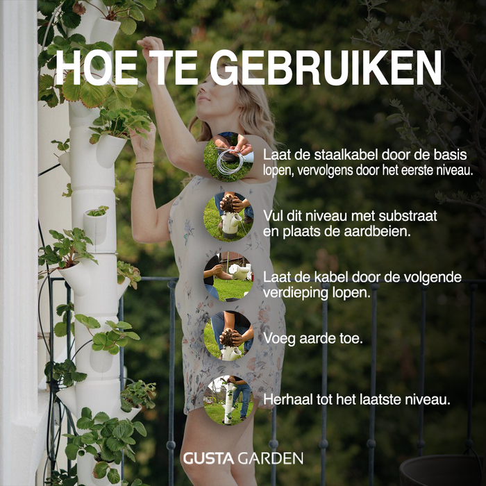 Gusta Garden - Sissi Strawberry - Hangende Planttoren - 4 niveaus