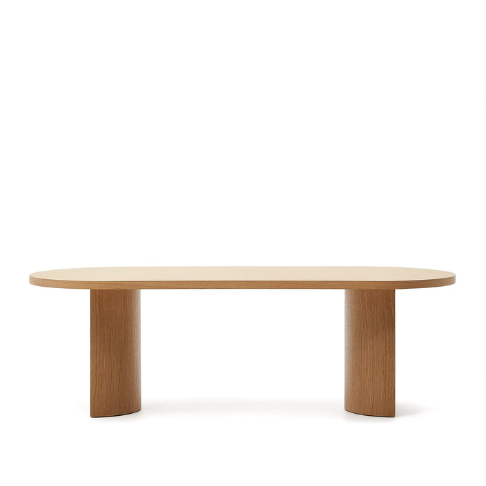 Kave Home - Tafel Nealy van eikenfineer met een natuurlijke afwerking