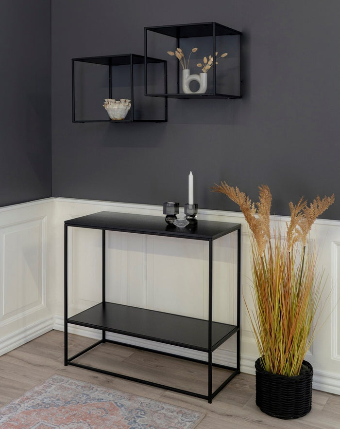 House Nordic Vita Zwarte Wandkubus Open