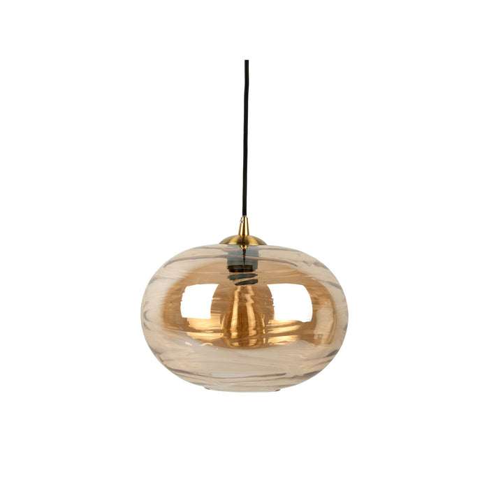 Leitmotiv - Pendant lamp Glamour Sphere glass amber brown