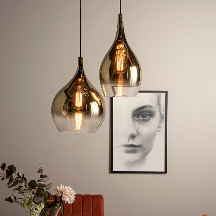 Leitmotiv - Hanglamp Drup - Goud Schaduw - Large - 35,5x26cm