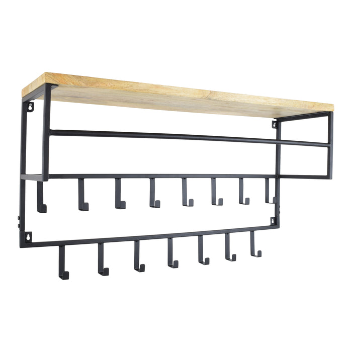 LOFT42 Petri Kapstok - 15 haken - Metaal - Zwart - 100x57x30