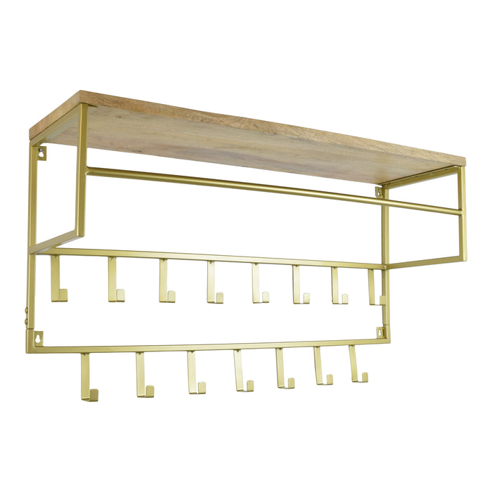 LOFT42 Petri Kapstok - 15 haken - Metaal - Goud - 100x57x30