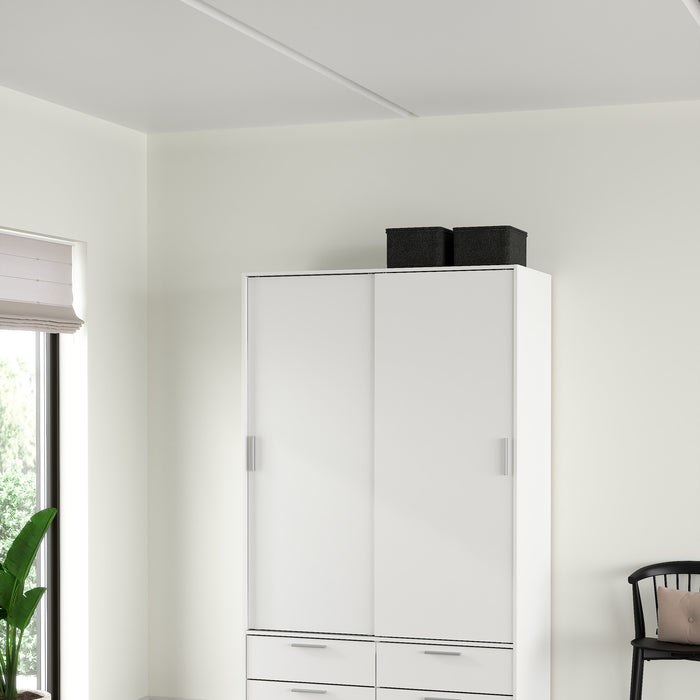 by fonQ basic Slim Kledingkast - B 121,2 cm - Wit