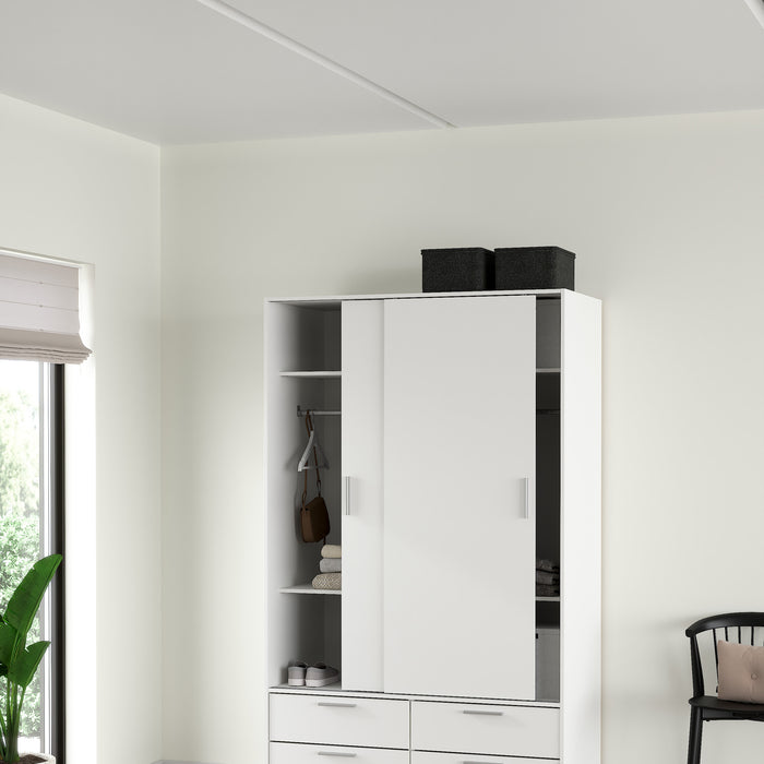 by fonQ basic Slim Kledingkast - B 121,2 cm - Wit