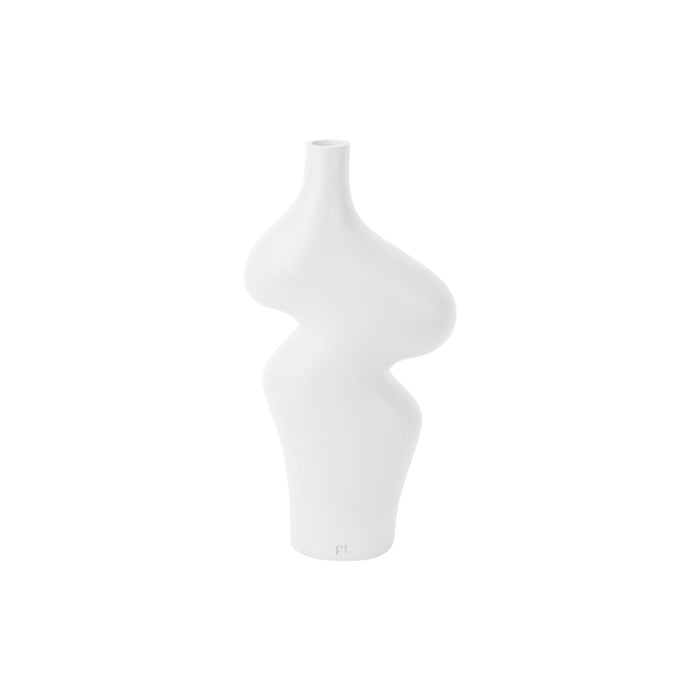 present time - Vase Organic Curves large polyresin white