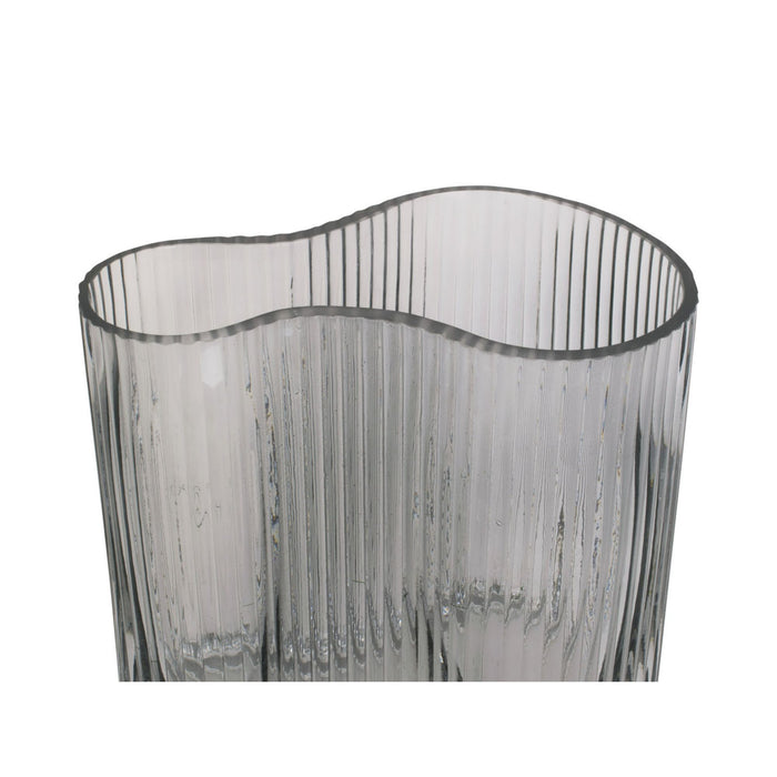 present time - Vase Allure Wave glass dark grey