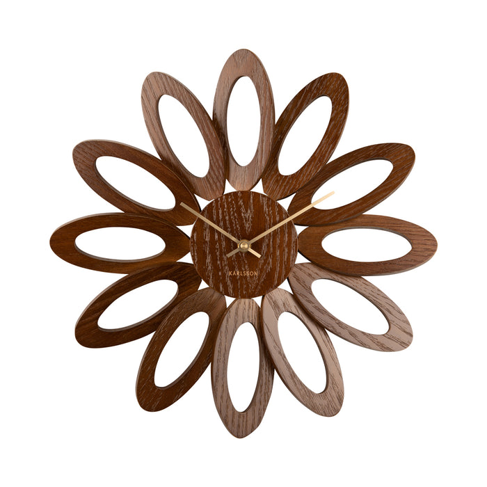 Karlsson - Wall clock Fiore dark wood veneer