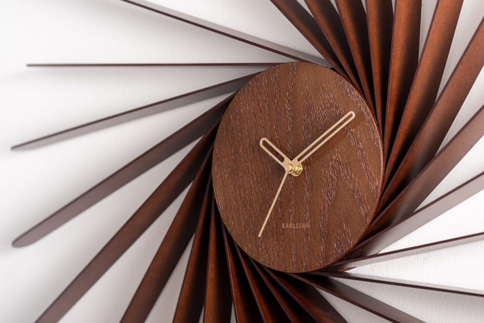 Karlsson - Wall clock Helix XL dark wood veneer