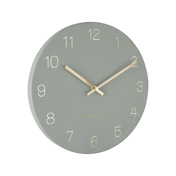 Karlsson - Wandklok Charm Engraved Numbers Small - Jungle groen- Ø30cm