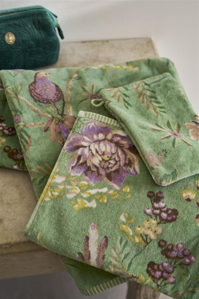 Pip Studio Secret Garden - Douchelaken - 70x140 - Groen