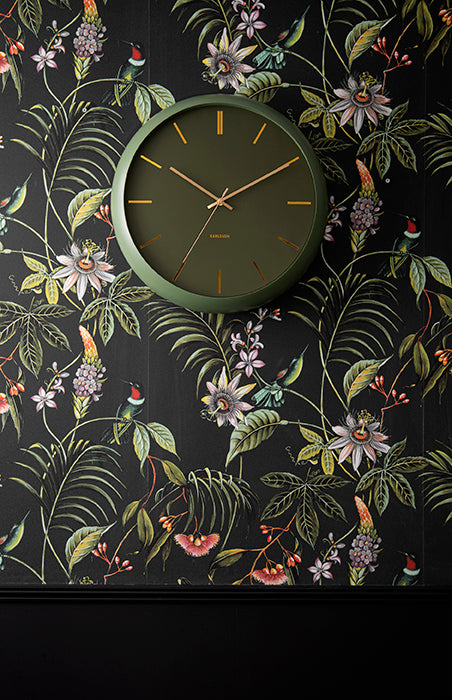 Karlsson - Wandklok Globe - Mosgroen - Ø40cm