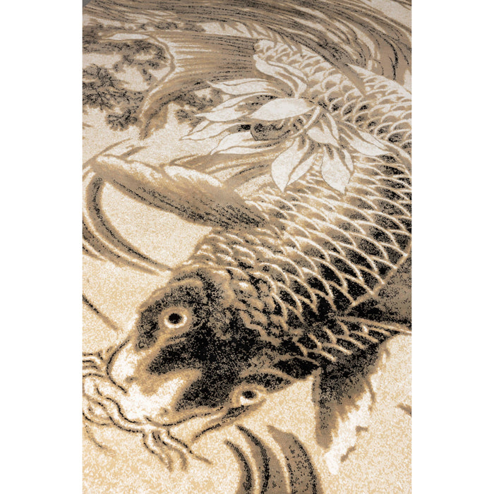 Bold Monkey The Legend Of Koi vloerkleed 160x230 beige|zwart grijs