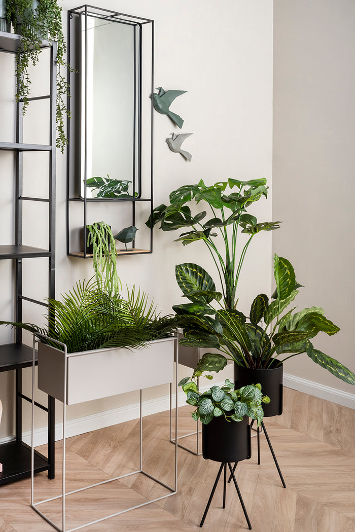 present time - Plant pot set Essence straight iron warm grey