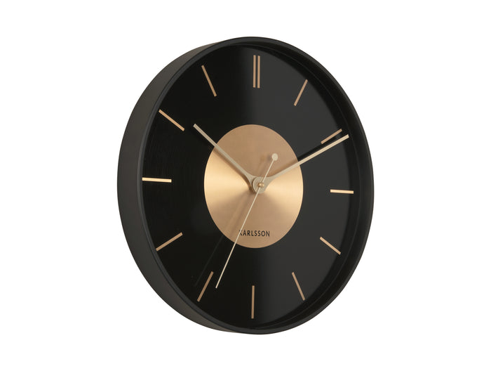 Karlsson - Wandklok Gold Disc - Zwart - Ø35cm