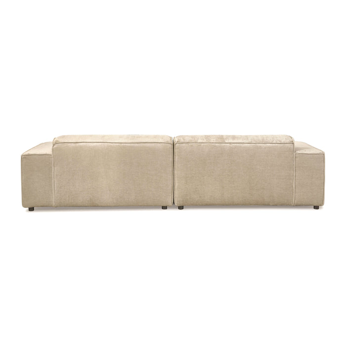 by fonQ Chunky Hoekbank met Chaise Longue Rechts - Ivoor - Rib