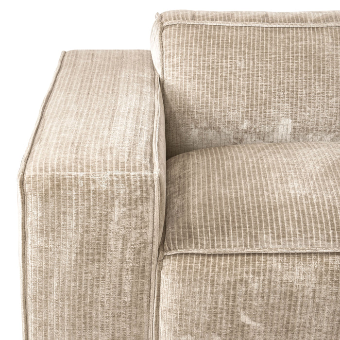 by fonQ Chunky Hoekbank met Chaise Longue Links - Ivoor - Rib