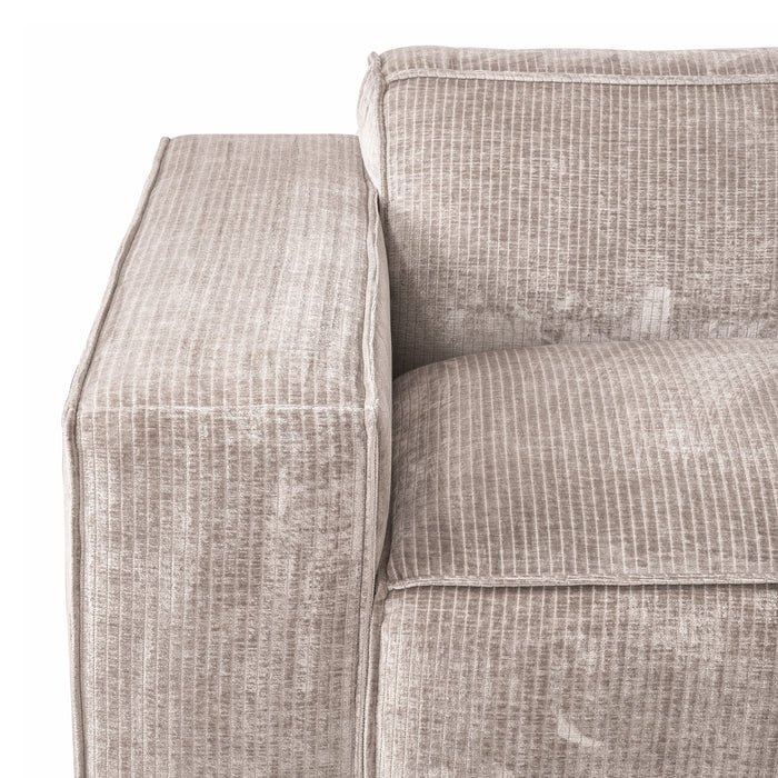 by fonQ Chunky Hoekbank met Chaise Longue Links - Beige - Rib