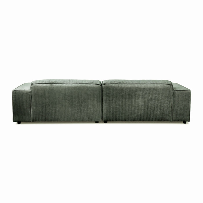 by fonQ Chunky Hoekbank met Chaise Longue Rechts - Moss - Rib