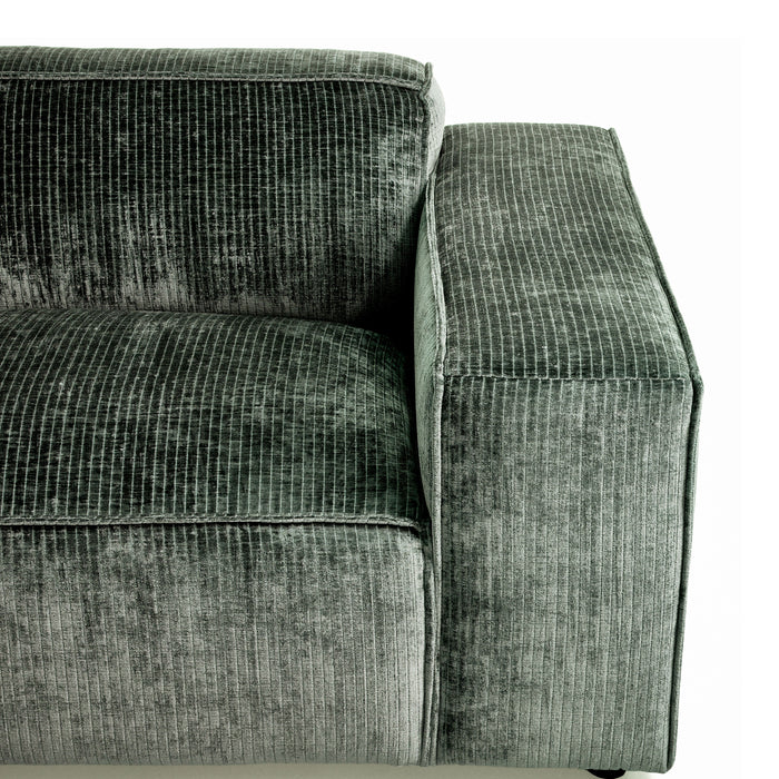 by fonQ Chunky Hoekbank met Chaise Longue Rechts - Moss - Rib