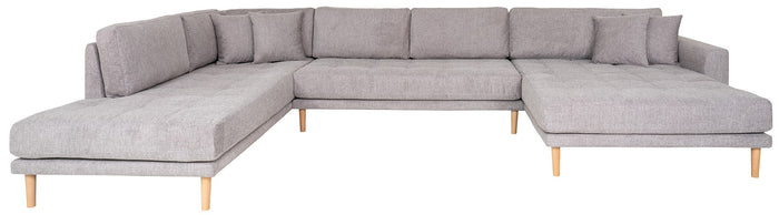 House Nordic - U-Bank Lichtgrijs - Open Einde Rechts - 370x220x76cm