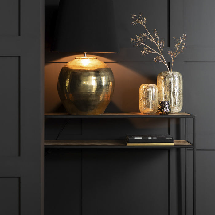 J-Line console Zigzag - hout|metaal - naturel|zwart