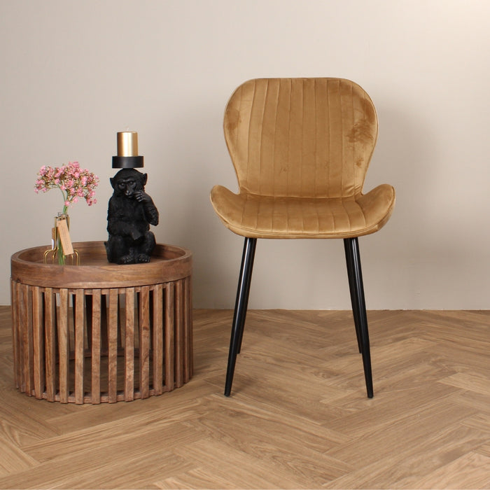 DS4U Giulia eetkamerstoel velvet goud