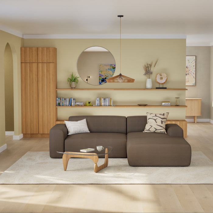 NADUVI Collection Nina Hoekbank Rechts - Velvet - Donkerbruin