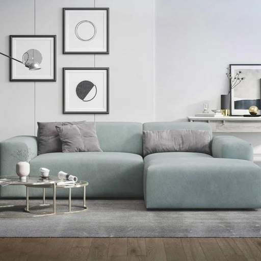 NADUVI Collection Nina Hoekbank Rechts - Velvet - Mintgroen