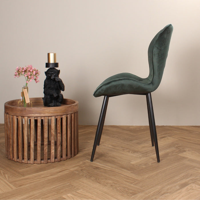 DS4U Giulia eetkamerstoel velvet donkergroen