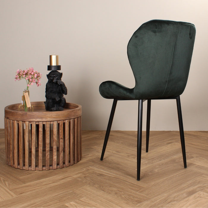 DS4U Giulia eetkamerstoel velvet donkergroen