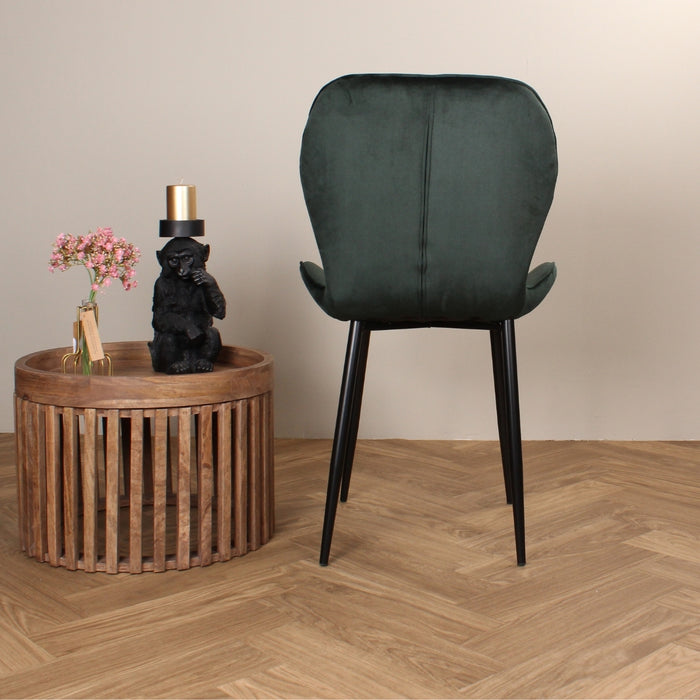 DS4U Giulia eetkamerstoel velvet donkergroen