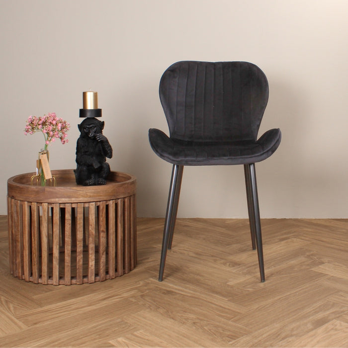 DS4U Giulia eetkamerstoel velvet zwart