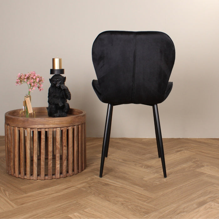 DS4U Giulia eetkamerstoel velvet zwart