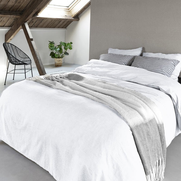 Linnen Dekbedovertrek - 140x220 - wit