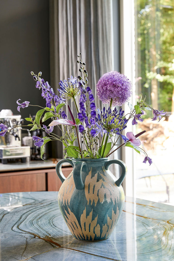 Mica Decorations Caldo Vaas - L28 x B28 x H36 cm - Donkerblauw